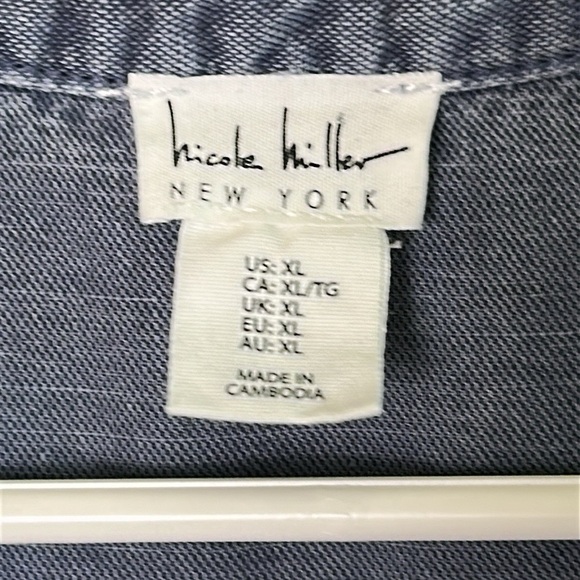 Nicole Miller linen lyocell romper ,XL, braided belt tie, button front,comfy - Picture 12 of 14